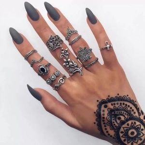 Vintage Bohemian Style Knuckle Rings Set